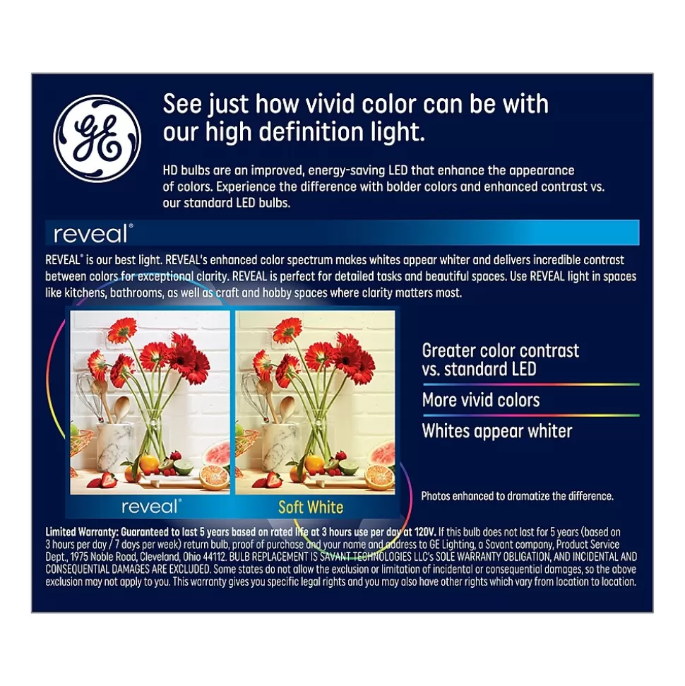 GE Reveal HD+ 11 Watt White LED neral-Purpose Bulb, 2/Pack (46657) Online