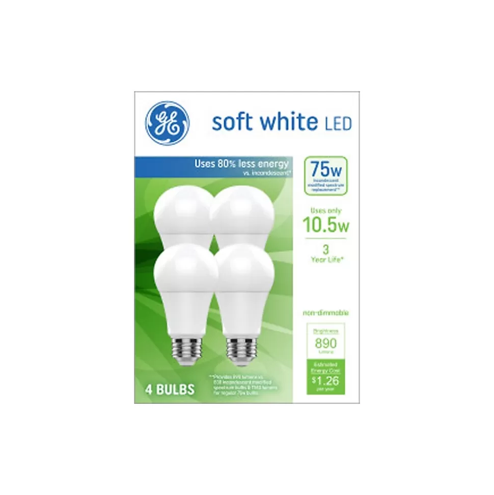 GE 10.5-Watt Soft White LED neral-Purpose Bulb, 4/Pack (93131064) Sale