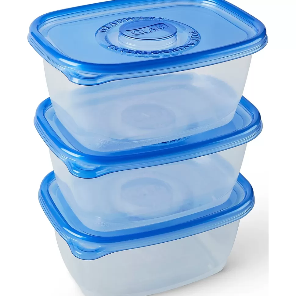 Glad ® Deep Dish Containers, 64 Oz., 3/Pack (70045) Sale