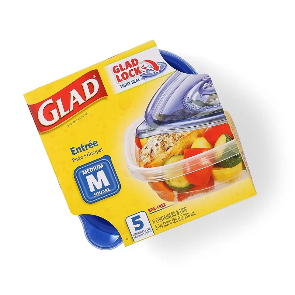 Glad Home Collection Containers, 25 Oz., 5/Pack (79067) Outlet