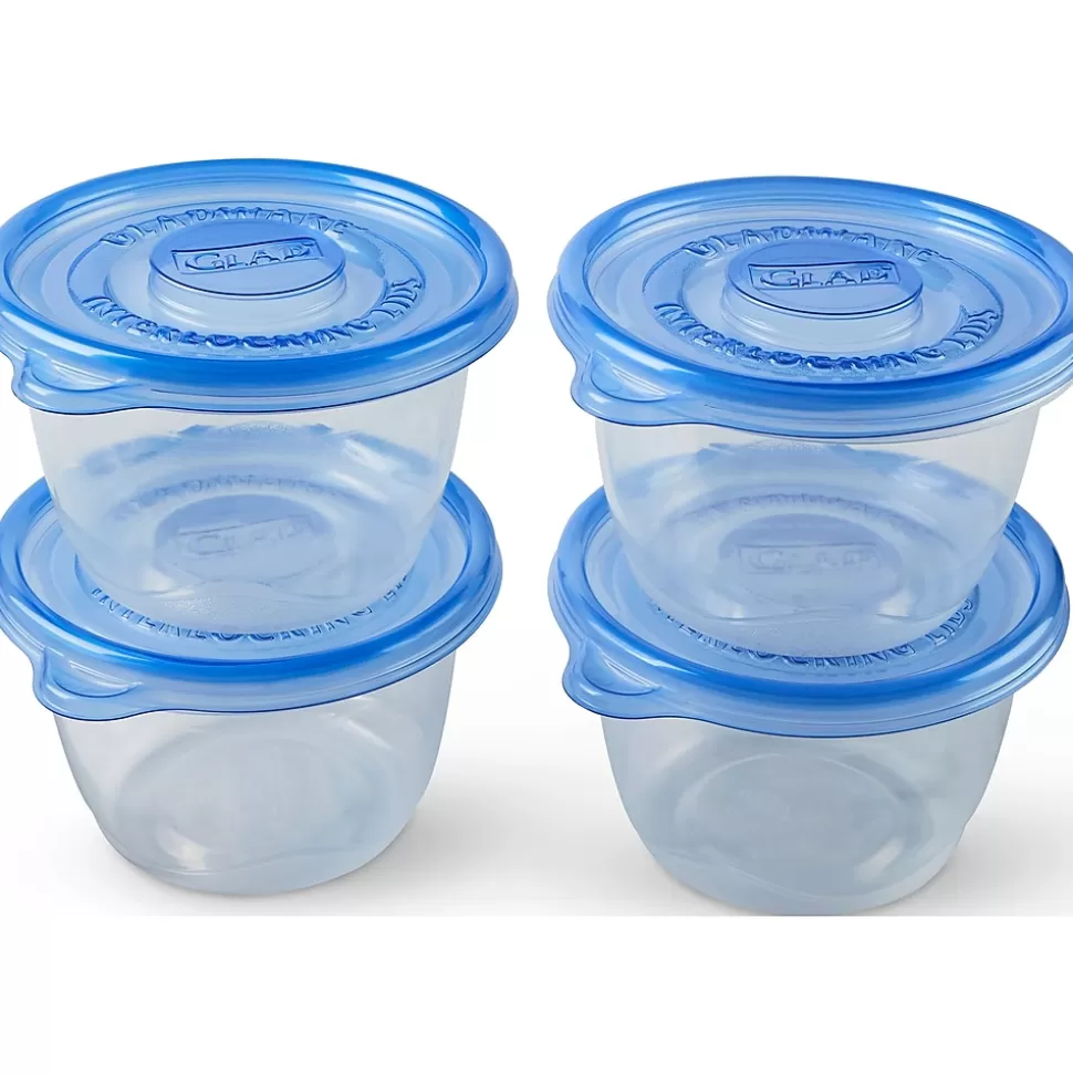 Glad ® To Go Lunch Containers, 32 Oz., 4/Pack (78404) Hot