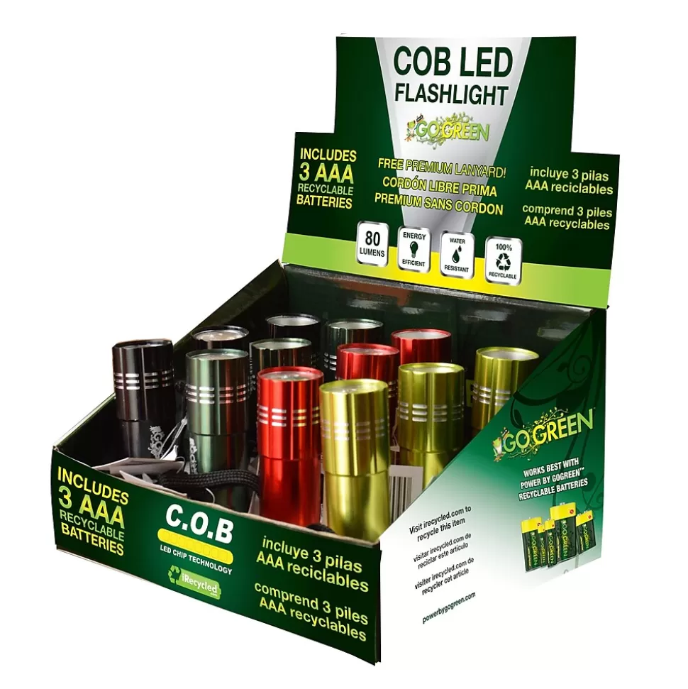 GoGreen Power COB LED Flashlight Display, Assorted Colors (GG-113-COBD12) Shop