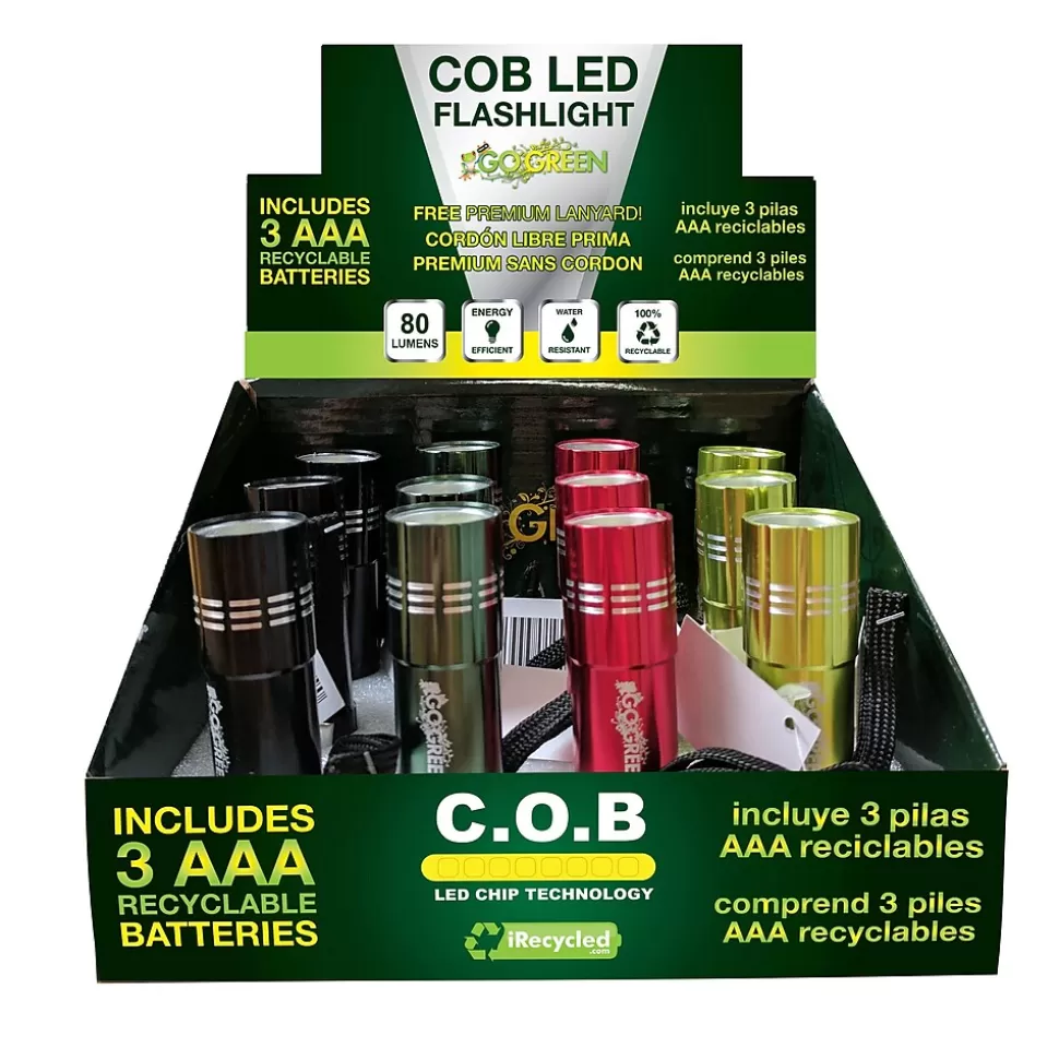 GoGreen Power COB LED Flashlight Display, Assorted Colors (GG-113-COBD12) Shop