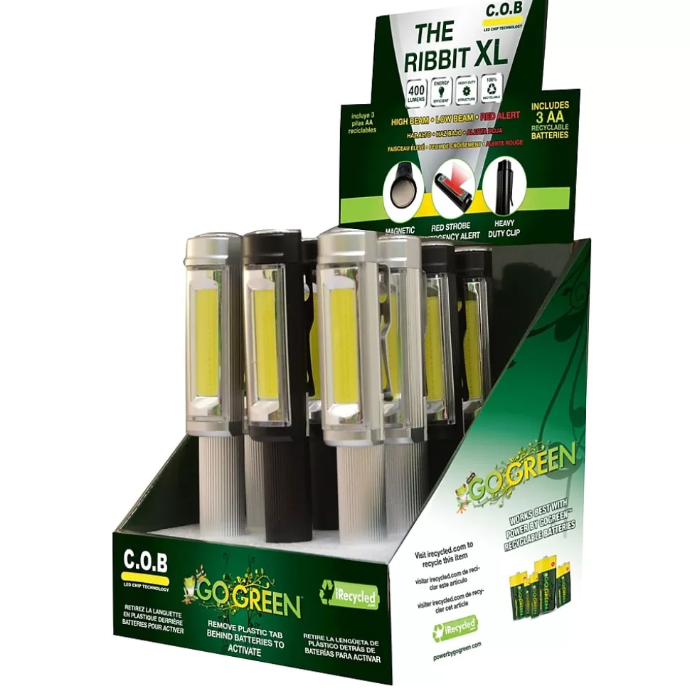 Go Green Power GoGreen Power Ribbit XL Aluminum Pocket Flashlight Display, Assorted Colors (GG-113-RXLDISP) Fashion