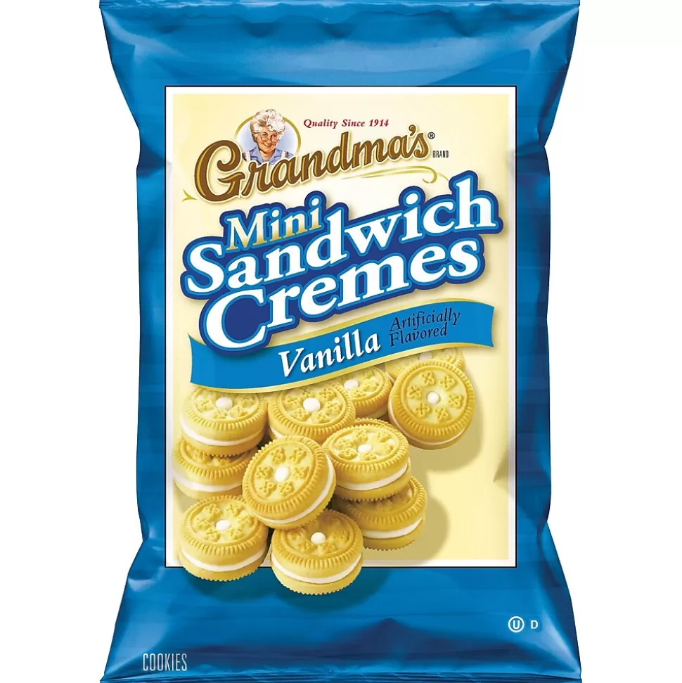 Grandma's Mini Vanilla Creme Cookies, 3.71 oz, 24/Carton (45095) Clearance