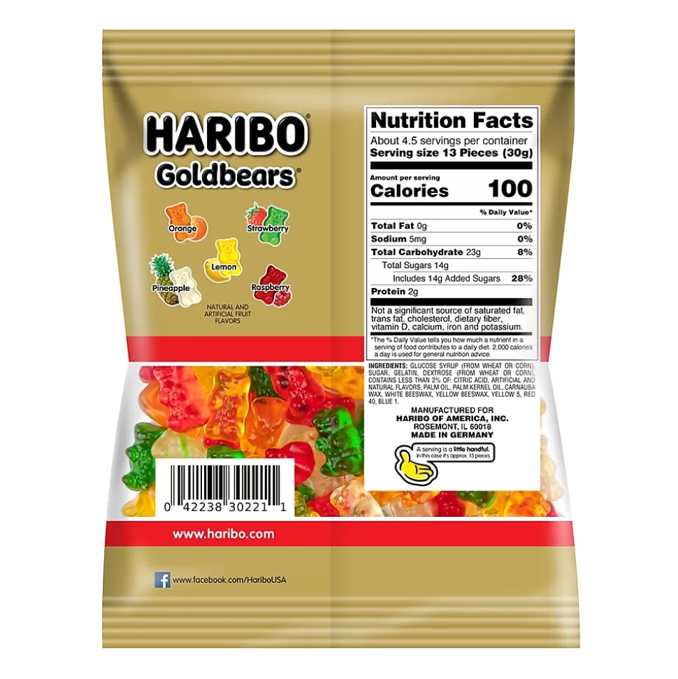 Haribo Gold-Bears Gummi Fruit, 5 oz, 12/Carton (HAR30220) New