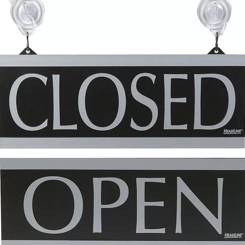 Headline ® Century Series Office Signs, "OPEN/CLOSED", 5"x13", 1 each Outlet