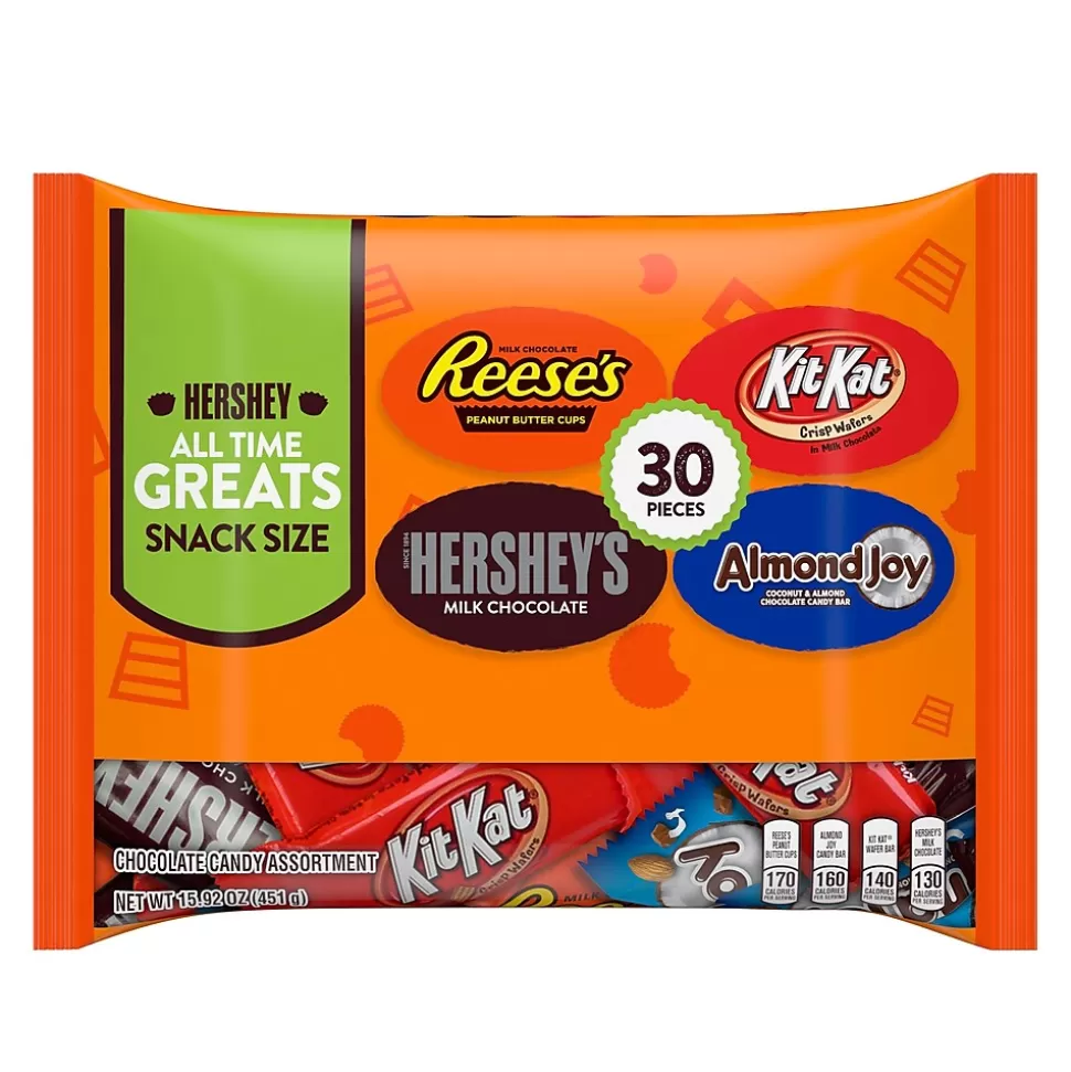 Hershey's Hershey All Time Greats Chocolate Assortment Snack SIze Candy, 15.92 oz, Variety Bag, 30 Pieces (600-B0004) Store