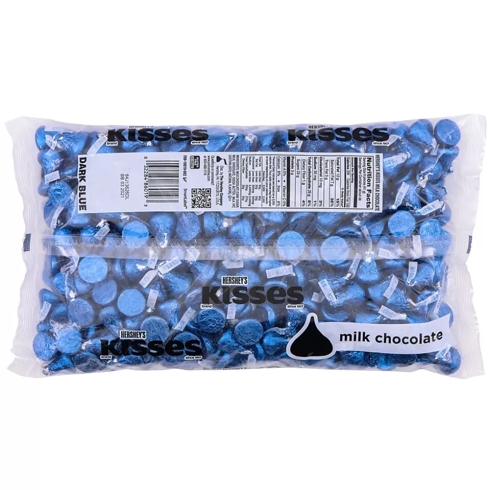 KISSES HERSHEY'S Dark Blue Foil Milk Chocolate Pieces, 66.7 oz., 400/Bag (HEC60194) Online
