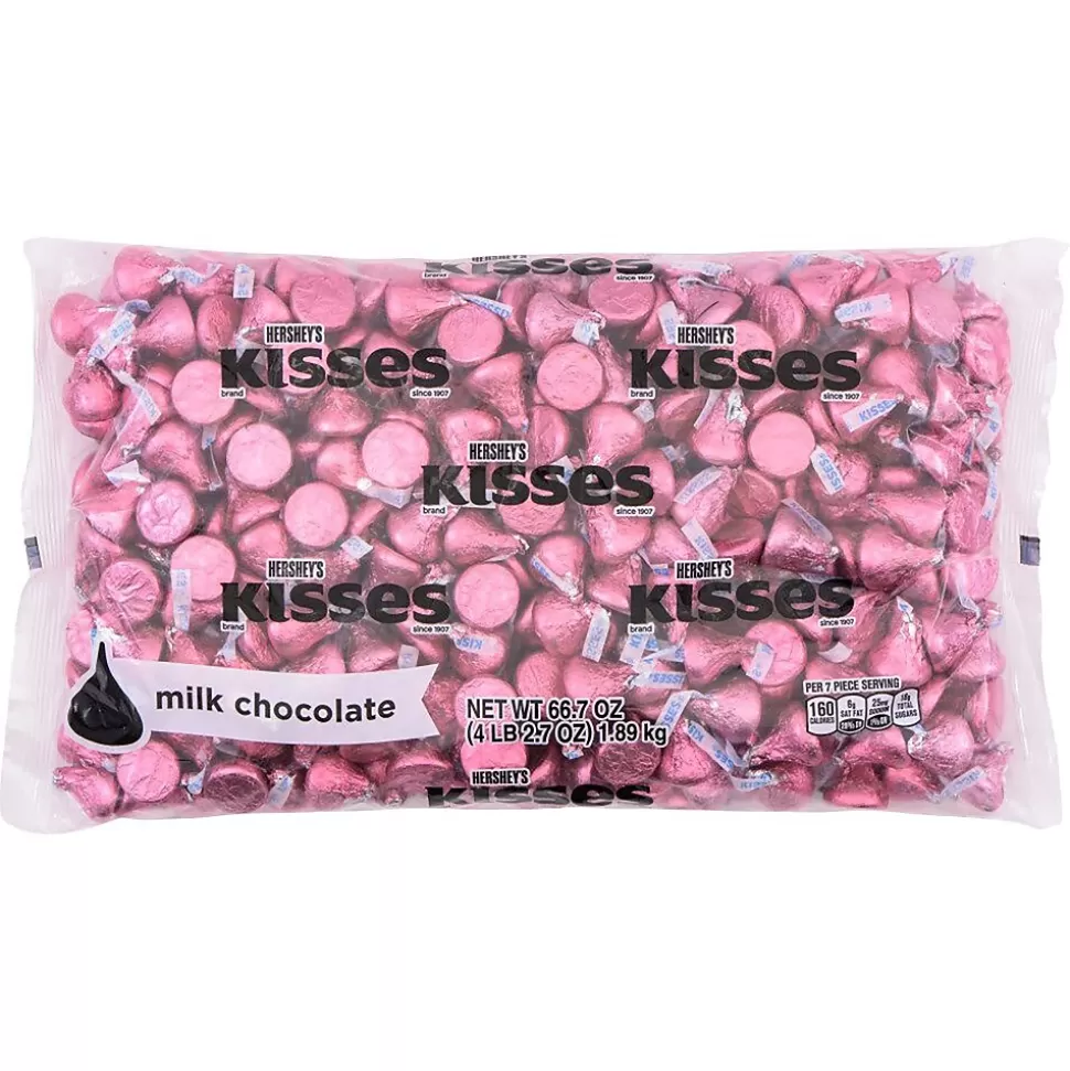 KISSES HERSHEY'S Pink Foil Milk Chocolate Pieces, 66.7 oz. (HEC33434) Outlet