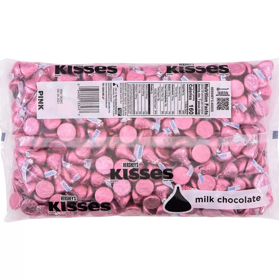 KISSES HERSHEY'S Pink Foil Milk Chocolate Pieces, 66.7 oz. (HEC33434) Outlet