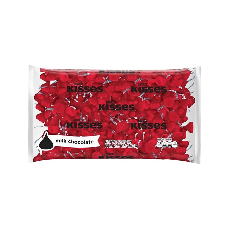 KISSES HERSHEY'S Red Foil Milk Chocolate Pieces, 66.67 oz. (HEC60286) Hot