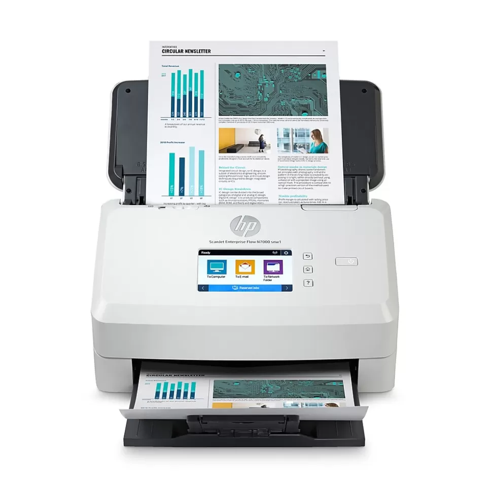 HP ScanJet Enterprise Flow N7000 Snw1 Duplex Desktop Document Scanner, White (6FW10A#BGJ) Store