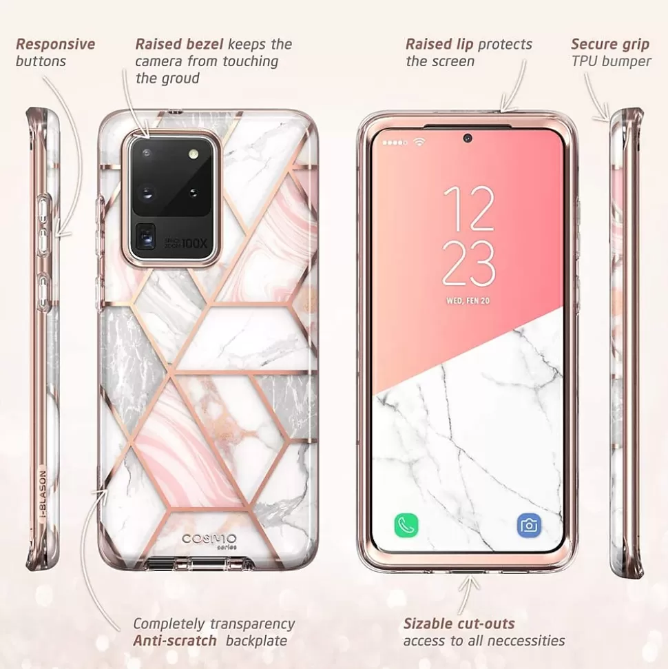 i-Blason Cosmo Series White Marble Case for Galaxy S20 Ultra (S20UL-COSM-MAR) Outlet