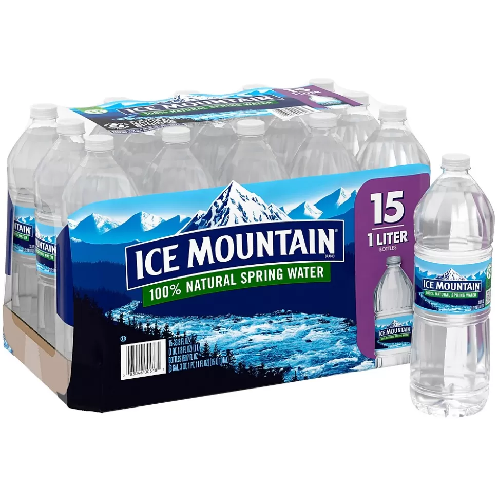 Ice Mountain 100% Natural Spring Water, Regular Flavor, 33.8 oz. Plastic Bottles, 15/Carton (11475325) Online