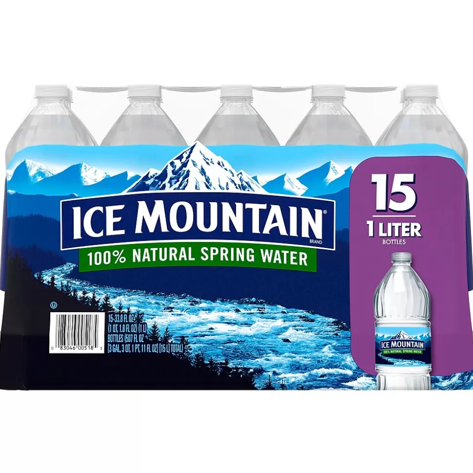 Ice Mountain 100% Natural Spring Water, Regular Flavor, 33.8 oz. Plastic Bottles, 15/Carton (11475325) Online
