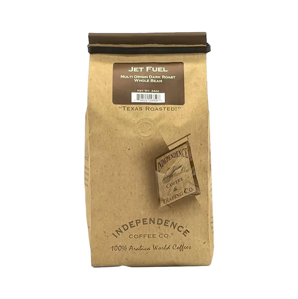 Independence Coffee Co. Jet Fuel Whole-Bean Coffee Packet, Dark Roast, 24 oz., 4/Carton (JFX.WB-96ozcs) Cheap