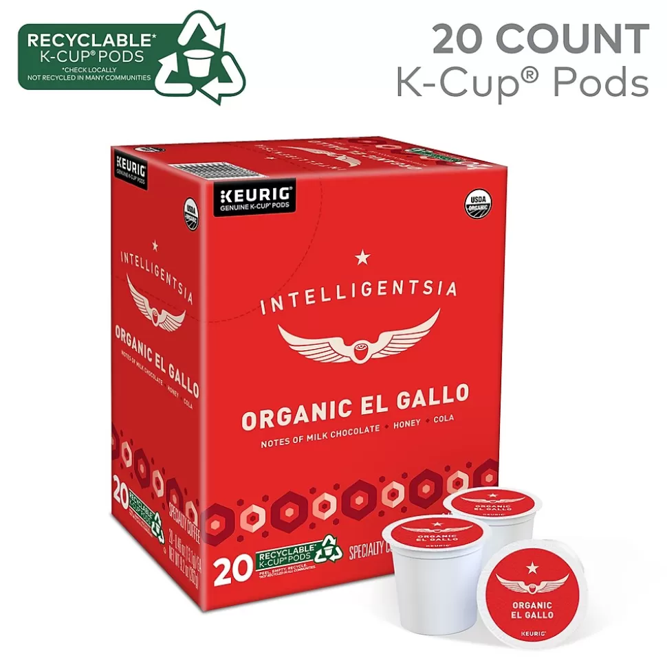 Intelligentsia Organic El Gallo Coffee Keurig® K-Cup® Pods, Light Roast, 20/Box (5000371867) Sale