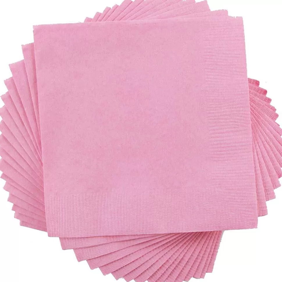 JAM Paper Beverage Napkin, 2-ply, Baby Pink, 50 Napkins/Pack (5255620713) Cheap