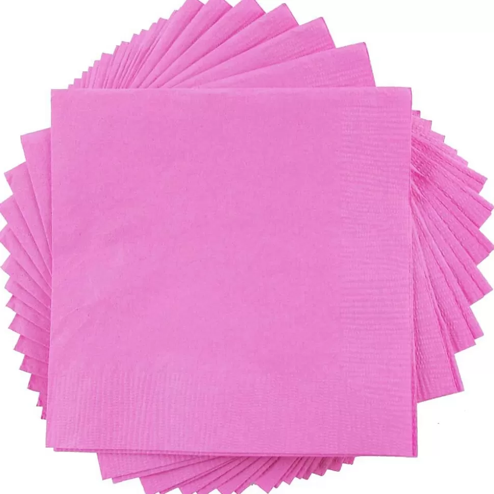 JAM Paper Beverage Napkin, 2-ply, Fuchsia Pink, 50 Napkins/Pack (255621947) Discount