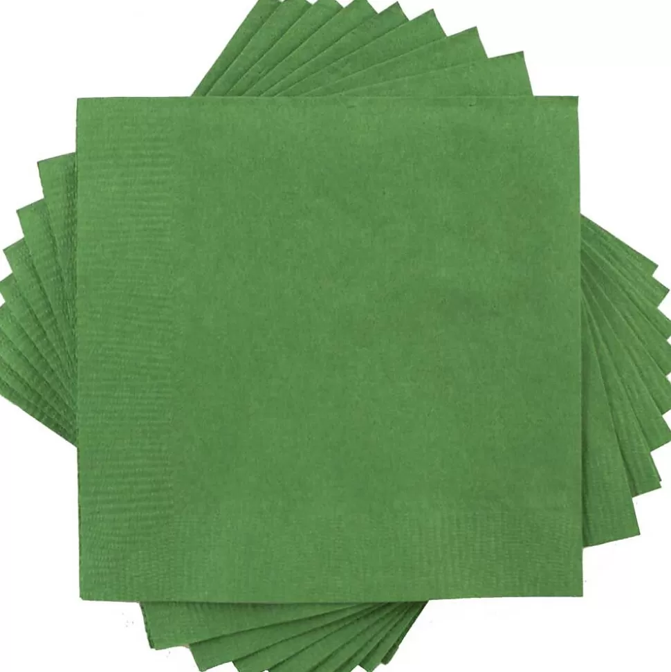 JAM Paper Beverage Napkin, 2-ply, Green, 50 Napkins/Pack (255628199) Cheap