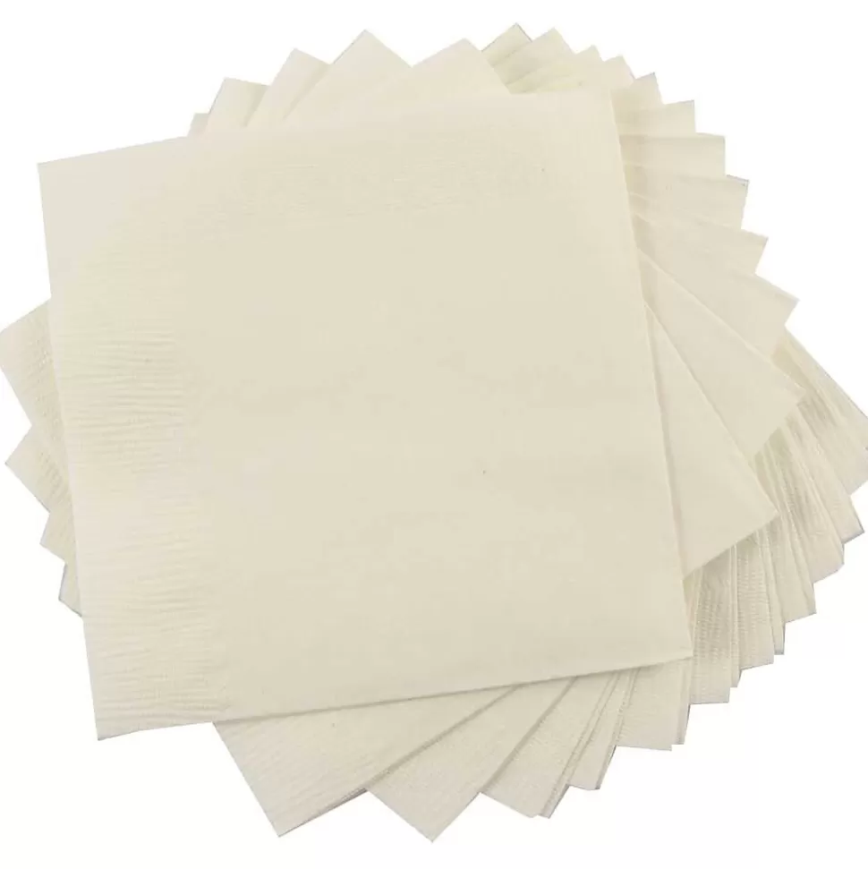 JAM Paper Beverage Napkin, 2-ply, Ivory, 50 Napkins/Pack (5255620721) Online