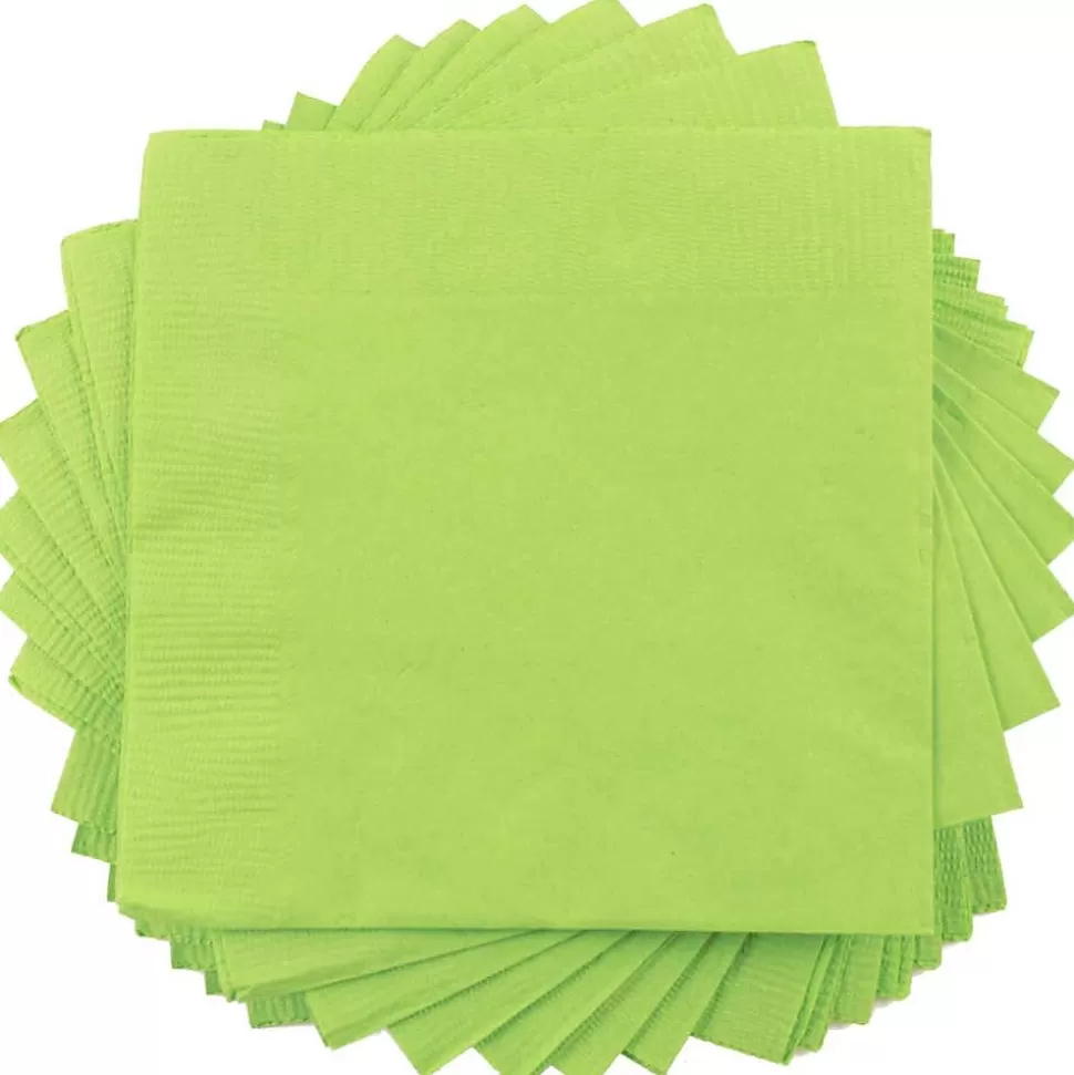 JAM Paper Beverage Napkin, 2-ply, Lime Green, 50 Napkins/Pack (5255620723) Best Sale