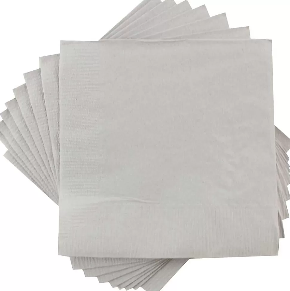 JAM Paper Beverage Napkin, 2-ply, Silver, 50 Napkins/Pack (255628826) Fashion