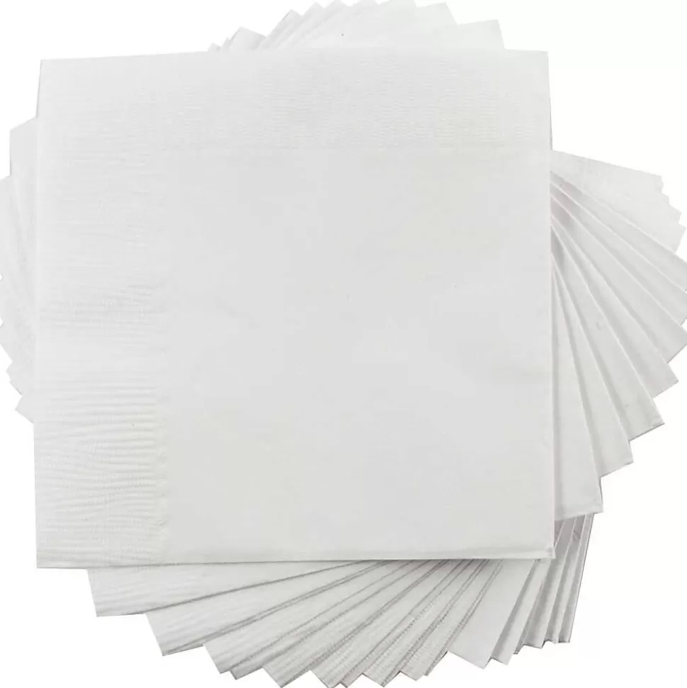 JAM Paper Medium Lunch Napkins, 2-Ply, White, 50 Napkins/Pack (6255620732) Hot