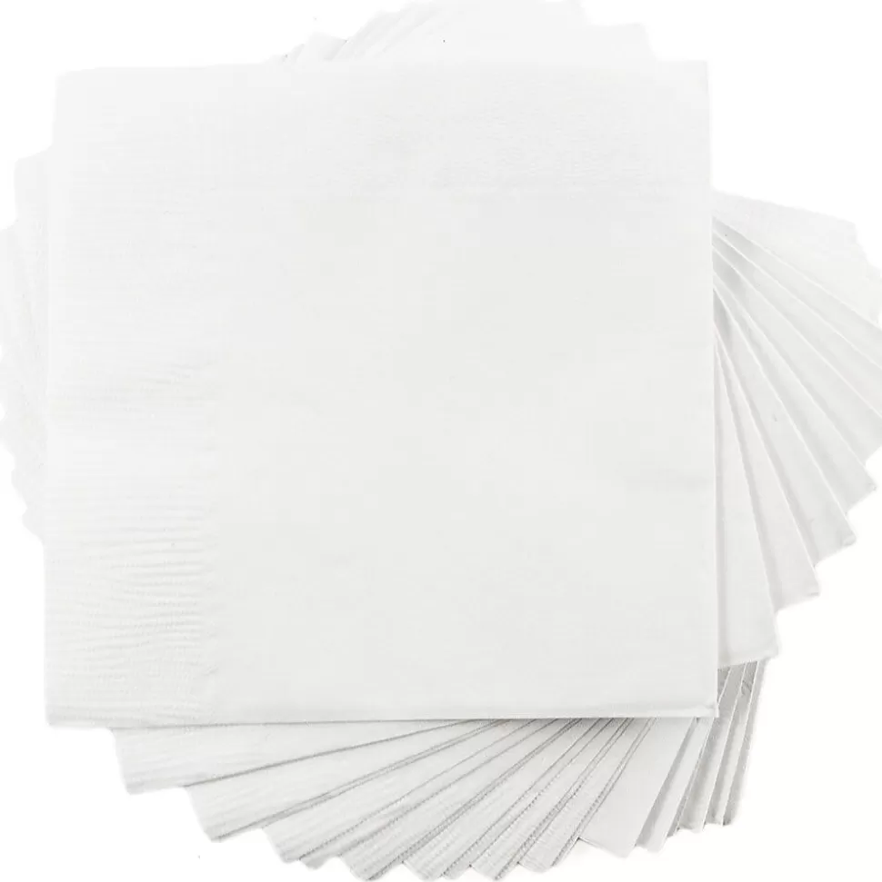 JAM Paper Small Beverage Napkins, 2-Ply, White, 600/Box (5255620731b) Best Sale