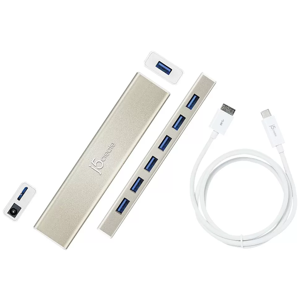 j5create 7-Port USB 3.0 Hub, Silver (JCH377US) Online