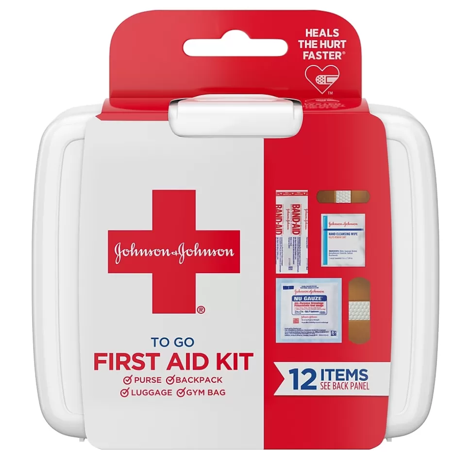 Johnson & Johnson First Aid to Go, 12 Pieces/Kit, 48 Kits/Carton (8295CT) Cheap