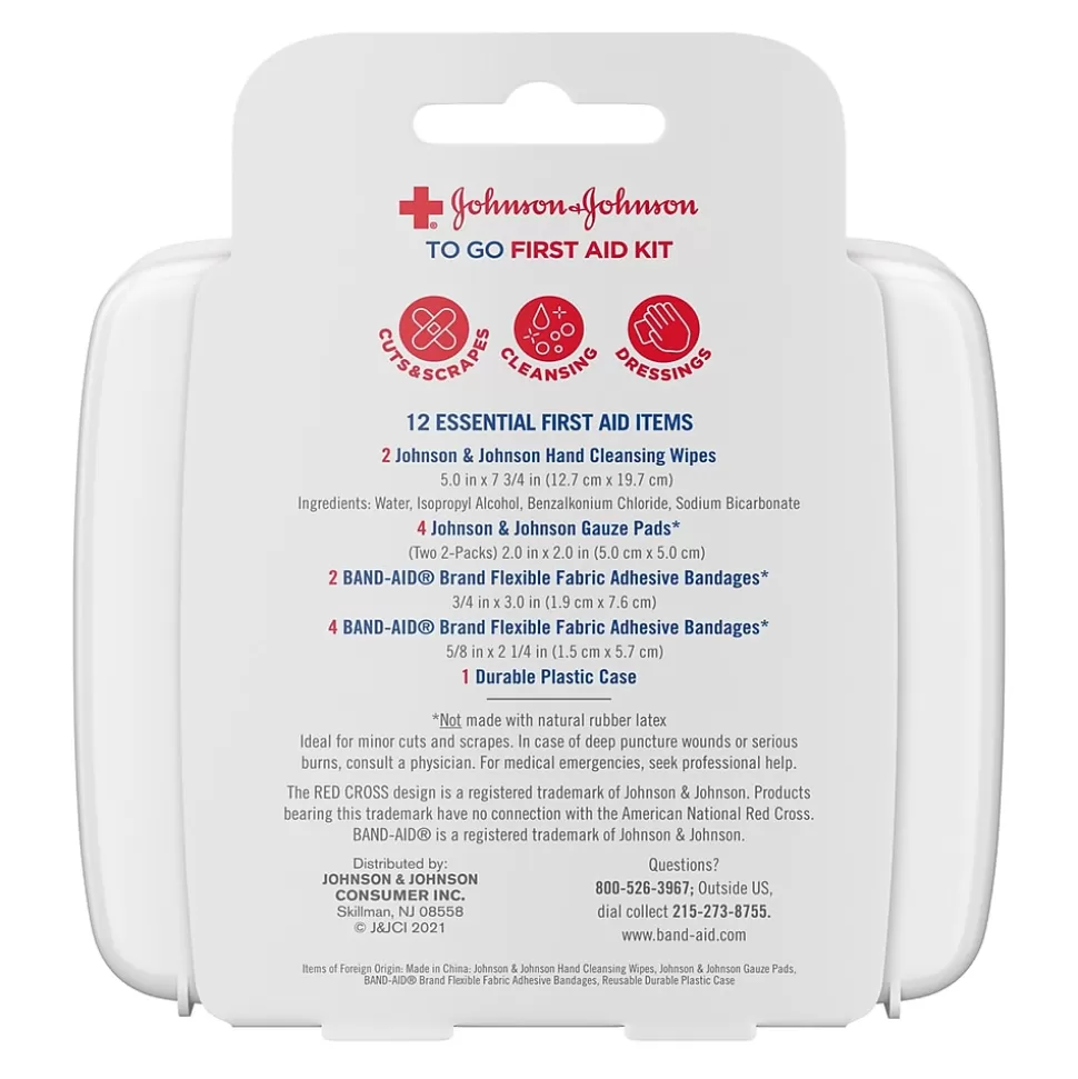 Johnson & Johnson First Aid to Go, 12 Pieces/Kit, 48 Kits/Carton (8295CT) Cheap