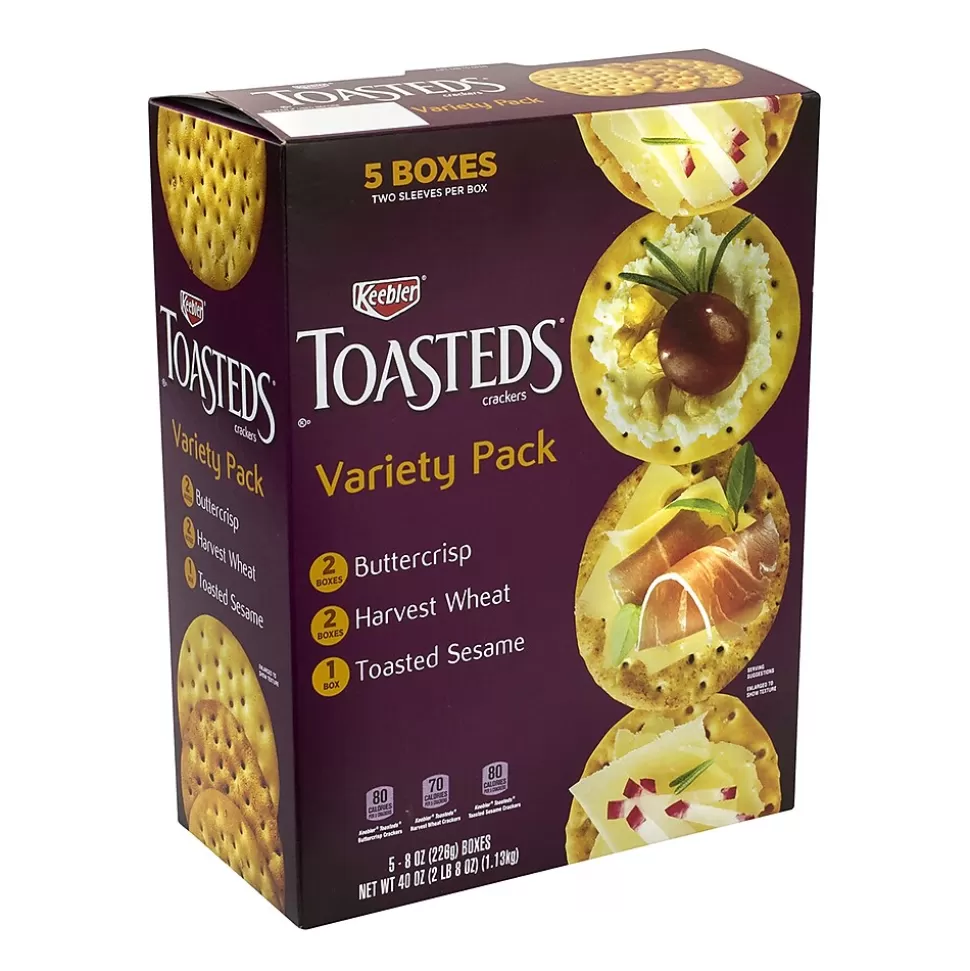 Keebler Toasteds Crackers - Variety Pack (5 Boxes of 3 Different Flavors), 40 oz, 5/Pack (22487) Online