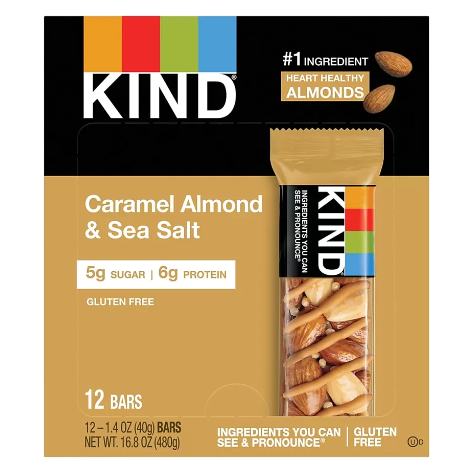 KIND Gluten Free Caramel Almond & Sea Salt Nut Bars, 1.4 oz, 12/Box (PHW18533) Best Sale