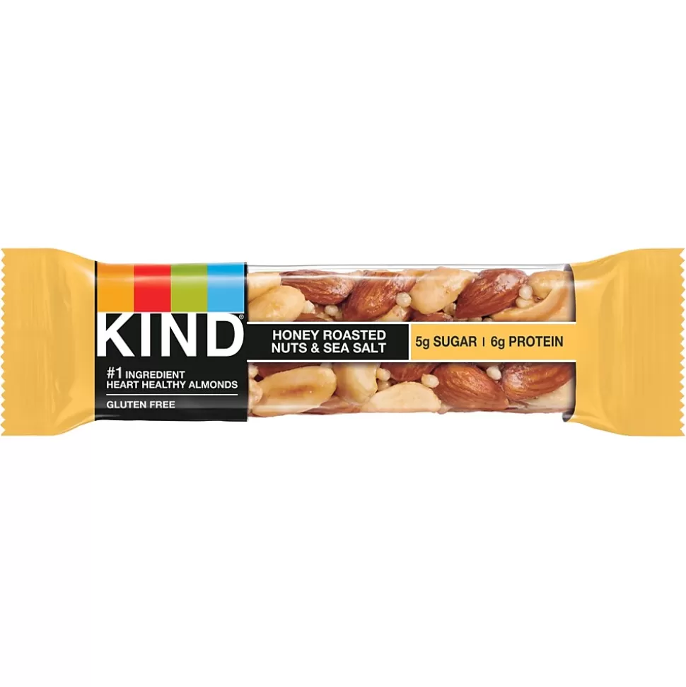 KIND Gluten Free Honey Roasted Nuts & Sea Salt Nut Bars, 1.4 oz, 12 Bars/Box (PHW19990) Discount