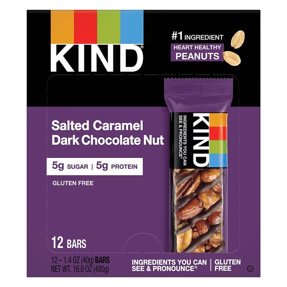KIND Gluten Free Salted Caramel & Dark Chocolate Nut Bar, 12 Bars/Box (PHW26961) Cheap
