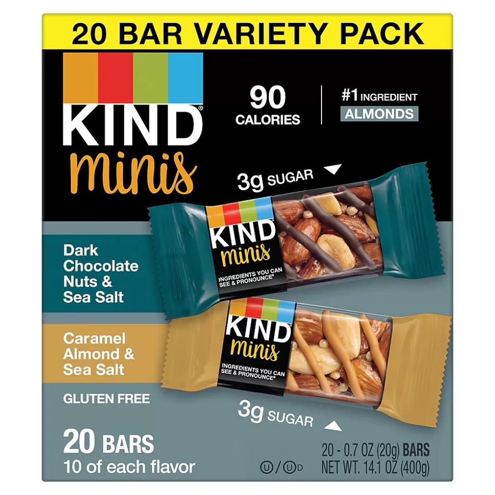 KIND Minis Gluten Free Nut Bar Variety Pack, 0.7 oz., 20 Bars/Box (PHW27964) Clearance