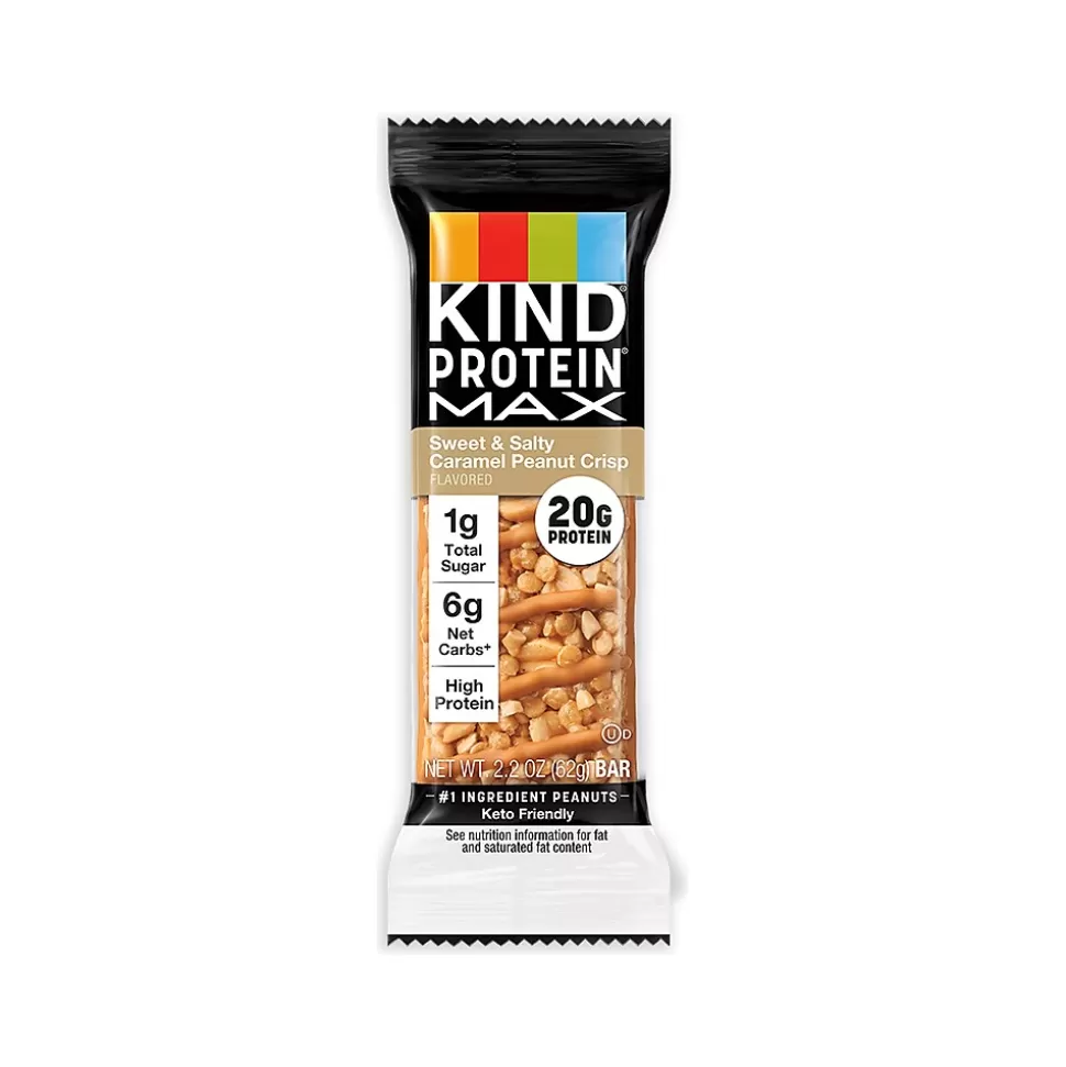 KIND Protein MAX Gluten Free Sweet & Salty Caramel Peanut Crisp Protein Bar, 2.2 oz., 12 Bars/Box (43475) Cheap