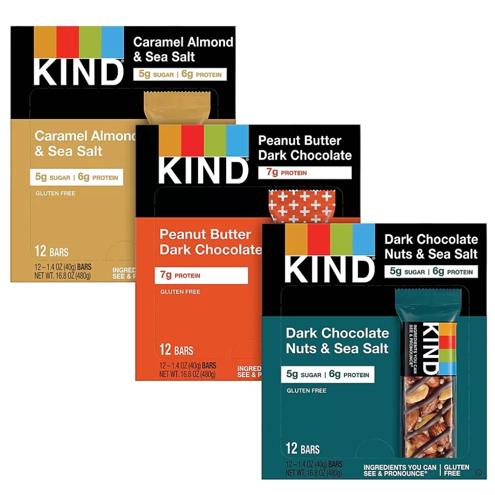 KIND Variety Pack, 1.4 oz, 36/Box (600-00774) Hot