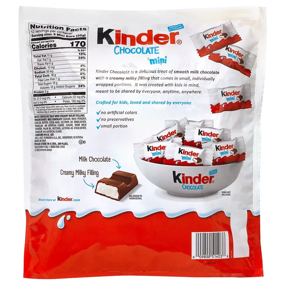 KINDER Chocolate Minis, 21.2. oz, 100/Pack (220-02311) Discount