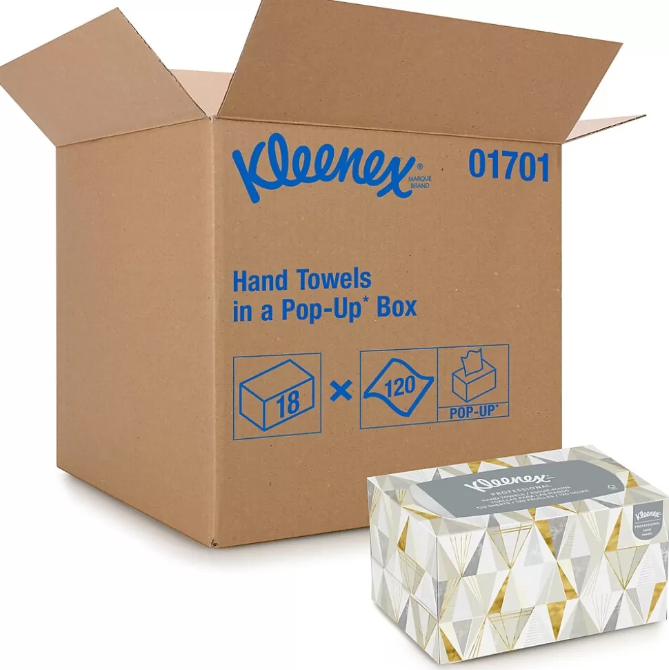 Kleenex Pop-Up Recycled Multifold Paper Towels, 1-ply, 120 Sheets/Pack, 18 Packs/Carton (01701) Outlet
