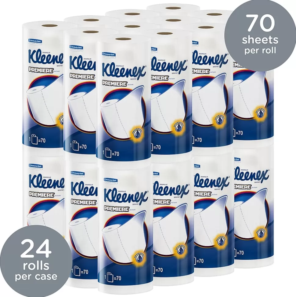 Kleenex Premiere Paper Towels, 1-ply, 70 Sheets/Roll, 24 Rolls/Pack (13964) Clearance