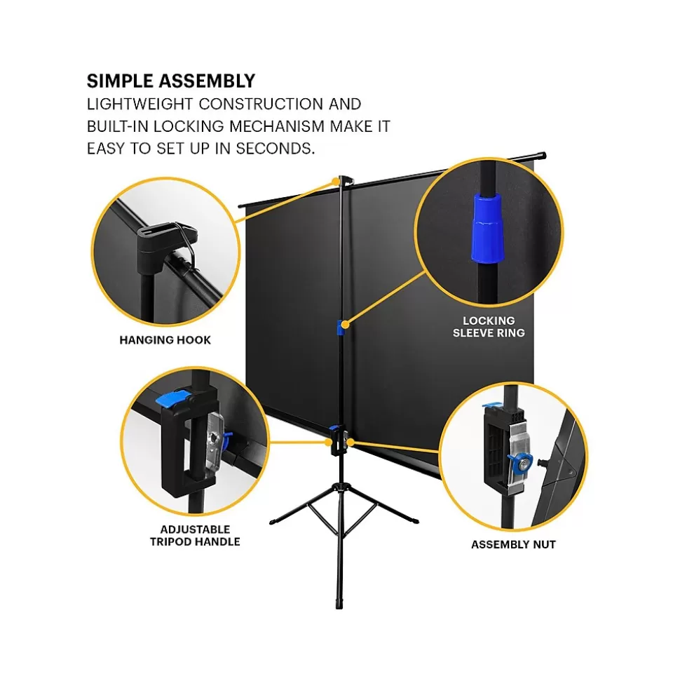 Kodak 100" Manual Tripod Projector Screen, Matte White (RODPJSTS100.16) Online