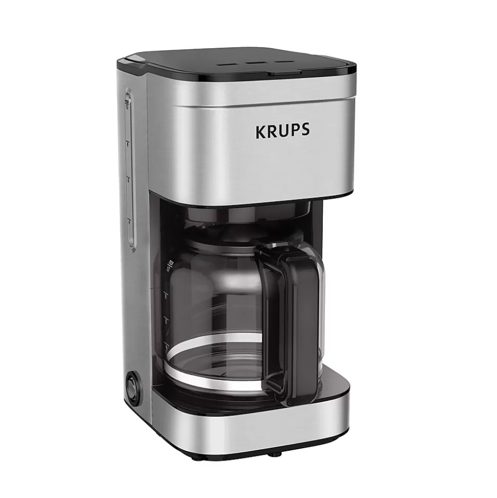 Krups Simply Brew 10-Cups Automatic Drip Coffee Maker, Stainless Steel (KM203D50) New