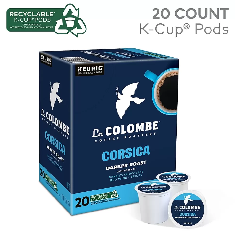 La Colombe Coffee La Colombe Corsica Coffee Keurig® K-Cup® Capsules, Dark Roast, 20/Box (5000380614) New
