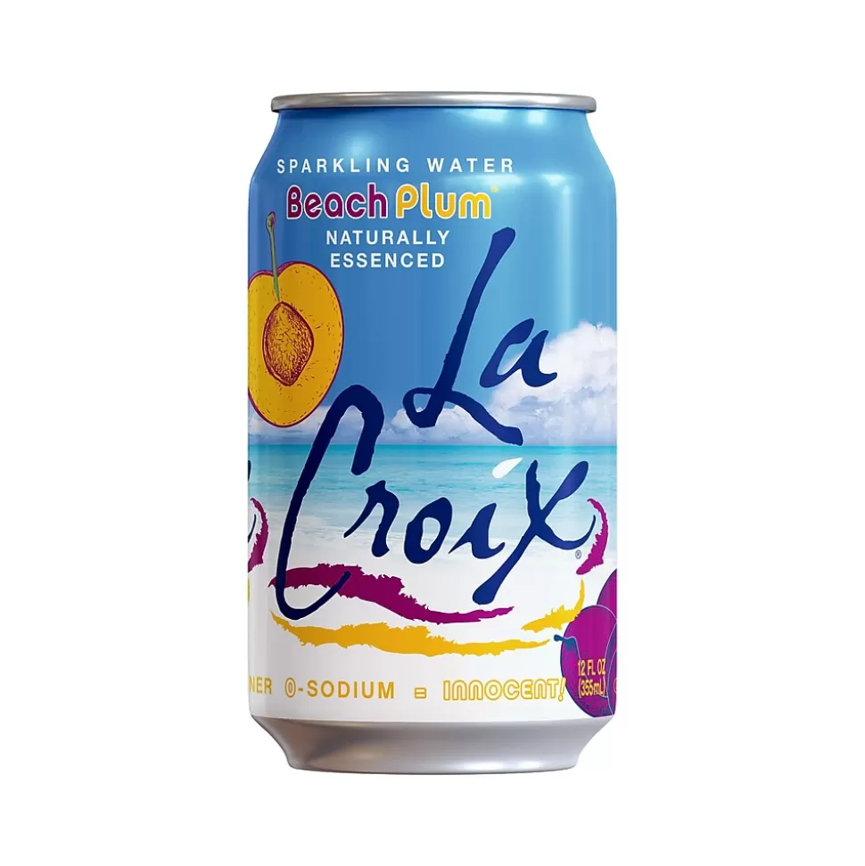 Lacroix Beach Plum Sparkling Seltzer Water, 12 Fl. Oz., 12 Cans/Pack, 2 Packs/Carton (15021762) Cheap