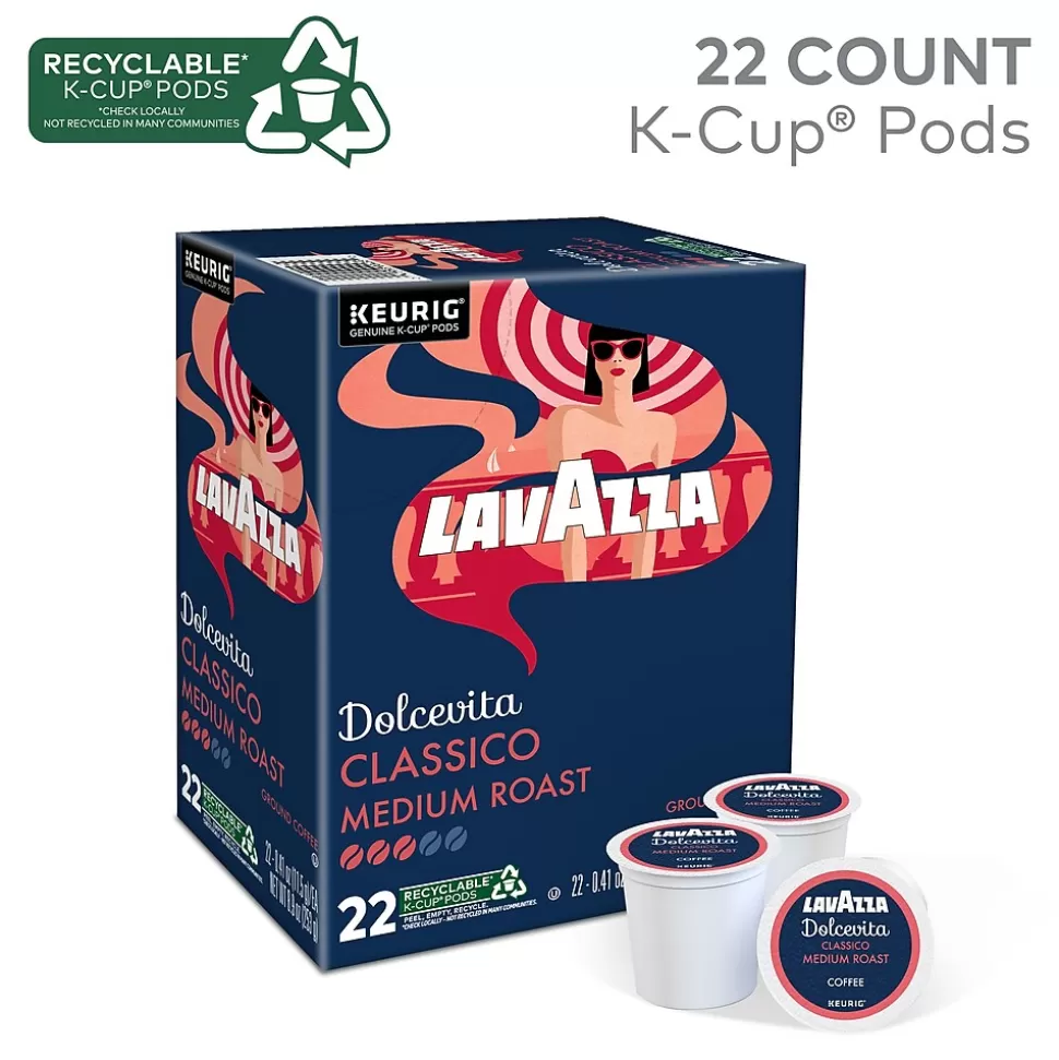 Lavazza Classico Coffee Keurig® K-Cup® Pods, Medium Roast, 22/Box (6001) Clearance