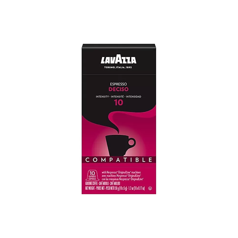 Lavazza Espresso Deciso Coffee Nespresso Original Capsules, Dark Roast, 10/Box (1953000983) Outlet
