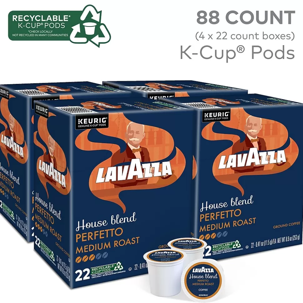 Lavazza House Blend Perfetto Coffee Keurig® K-Cup® Pods, Medium Roast, 88/Carton (5000382580CT) Clearance